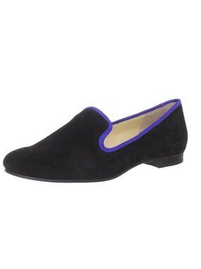 Cole Haan Sabrina Loafer Shoes Size-10B Leather /Suede Black with Blue Trim
